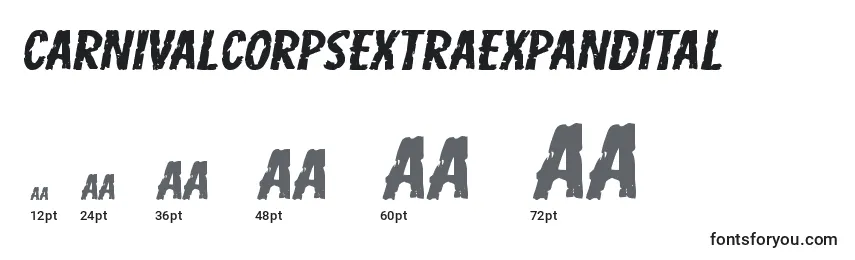 Carnivalcorpsextraexpandital Font Sizes