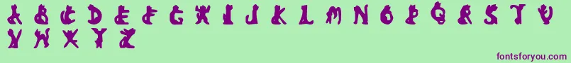 BadBlackCat Font – Purple Fonts on Green Background