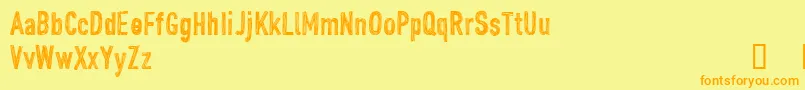 CfjohndoepersonaluseRegula Font – Orange Fonts on Yellow Background