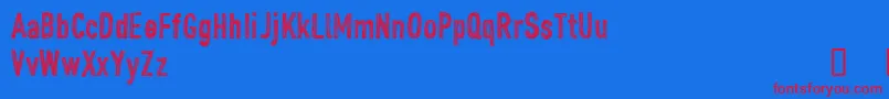 CfjohndoepersonaluseRegula Font – Red Fonts on Blue Background