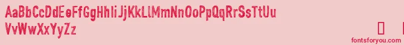 CfjohndoepersonaluseRegula Font – Red Fonts on Pink Background