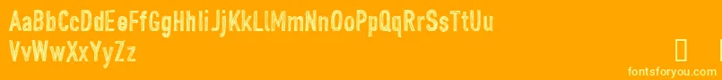 CfjohndoepersonaluseRegula Font – Yellow Fonts on Orange Background