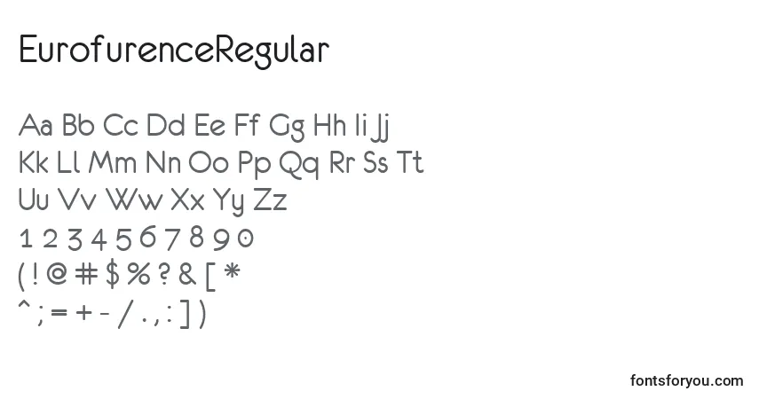 Шрифт EurofurenceRegular – алфавит, цифры, специальные символы