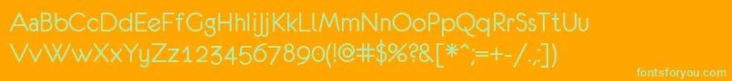 Шрифт EurofurenceRegular – зелёные шрифты на оранжевом фоне