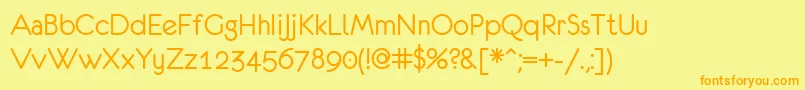 EurofurenceRegular-Schriftart – Orangefarbene Schriften auf gelbem Hintergrund