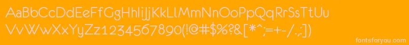 EurofurenceRegular-fontti – vaaleanpunaiset fontit oranssilla taustalla