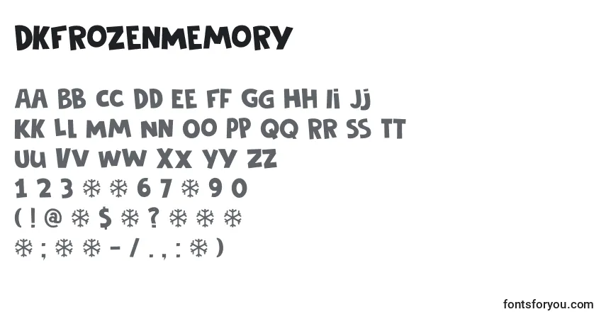 A fonte DkFrozenMemory – alfabeto, números, caracteres especiais