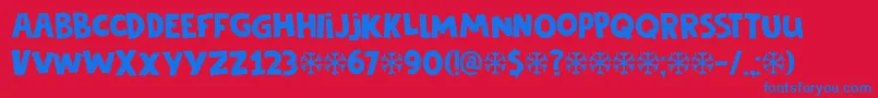 DkFrozenMemory Font – Blue Fonts on Red Background