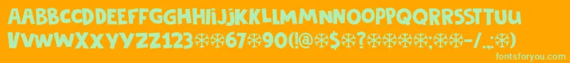 DkFrozenMemory Font – Green Fonts on Orange Background