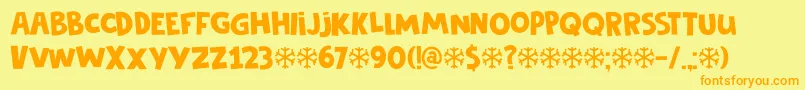 DkFrozenMemory Font – Orange Fonts on Yellow Background