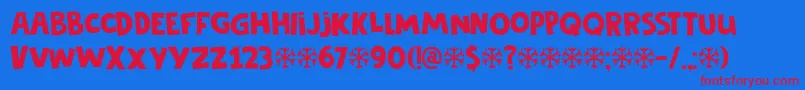 DkFrozenMemory Font – Red Fonts on Blue Background
