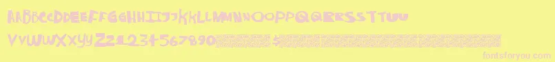 Alwaysnever Font – Pink Fonts on Yellow Background