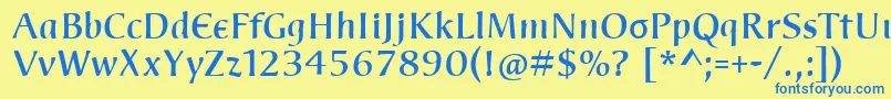 WelcomeY2k Font – Blue Fonts on Yellow Background