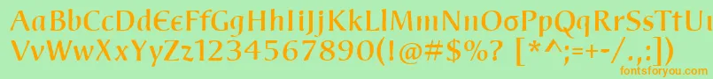 WelcomeY2k Font – Orange Fonts on Green Background