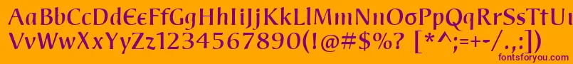 WelcomeY2k Font – Purple Fonts on Orange Background