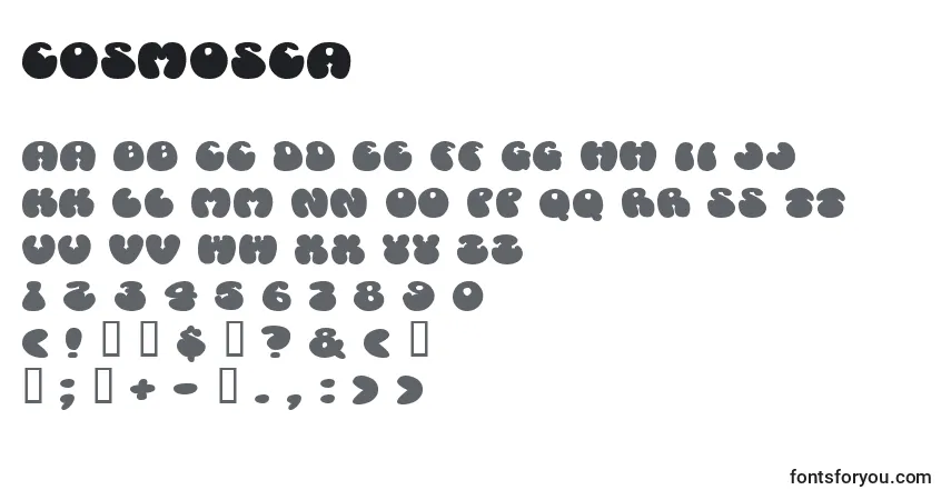 Шрифт Cosmosca – алфавит, цифры, специальные символы