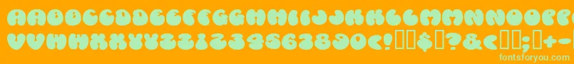 Cosmosca Font – Green Fonts on Orange Background