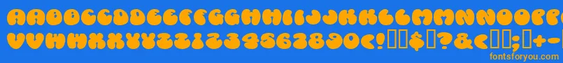 Cosmosca Font – Orange Fonts on Blue Background