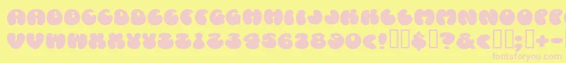 Fonte Cosmosca – fontes rosa em um fundo amarelo