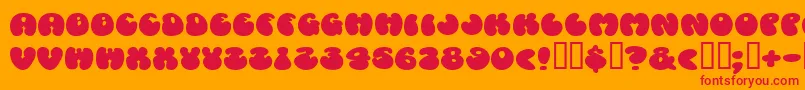 Cosmosca Font – Red Fonts on Orange Background