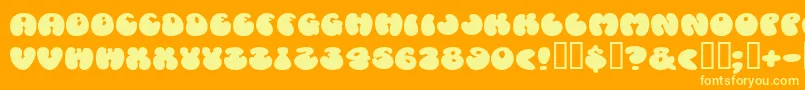 Cosmosca Font – Yellow Fonts on Orange Background