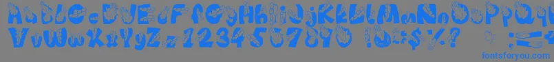 Chop Font – Blue Fonts on Gray Background