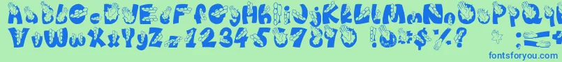 Шрифт Chop – синие шрифты на зелёном фоне