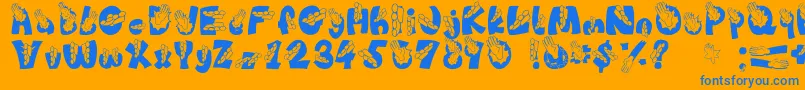 Chop Font – Blue Fonts on Orange Background