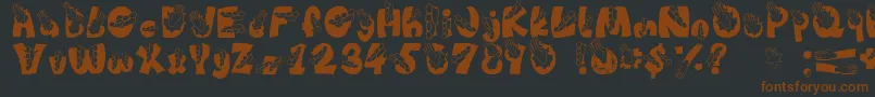 Шрифт Chop – коричневые шрифты на чёрном фоне
