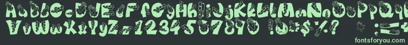 フォントChop – 黒い背景に緑の文字