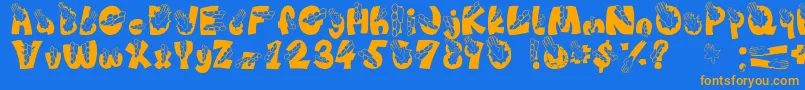 Chop Font – Orange Fonts on Blue Background