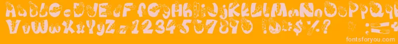 Chop Font – Pink Fonts on Orange Background