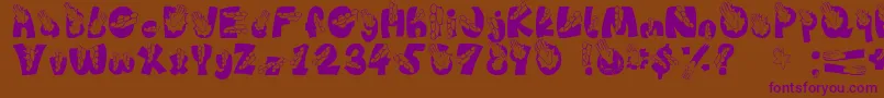 Chop Font – Purple Fonts on Brown Background