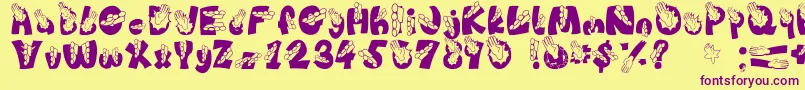 Chop Font – Purple Fonts on Yellow Background
