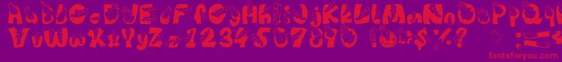 フォントChop – 紫の背景に赤い文字