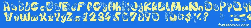 Chop Font – Yellow Fonts on Blue Background
