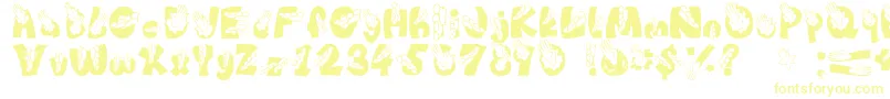Chop Font – Yellow Fonts on White Background