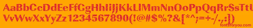 ImperialbrokenglassRegular Font – Red Fonts on Orange Background