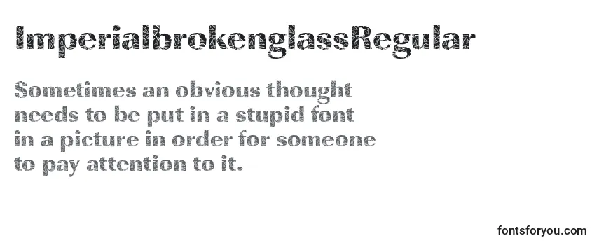 Review of the ImperialbrokenglassRegular Font