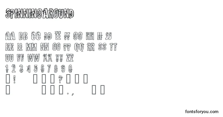Шрифт SpinningAround – алфавит, цифры, специальные символы