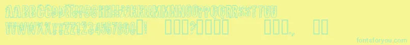 Подробнее о шрифте SpinningAround Шрифт SpinningAround – зелёные шрифты на жёлтом фоне
