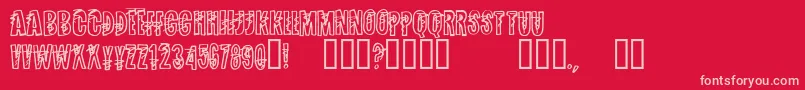 SpinningAround-Schriftart – Rosa Schriften auf rotem Hintergrund