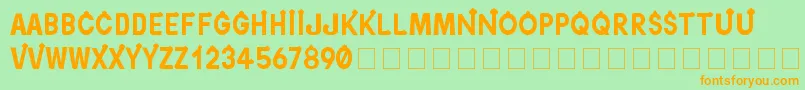 OrientypesLight Font – Orange Fonts on Green Background