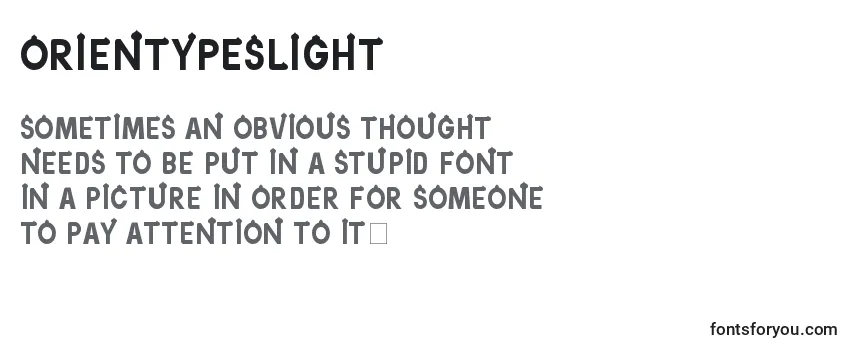 Review of the OrientypesLight Font