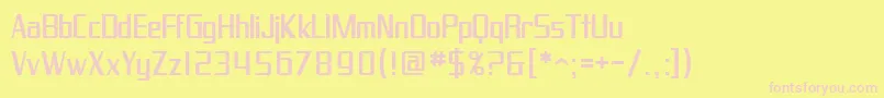 SfProverbialGothic-Schriftart – Rosa Schriften auf gelbem Hintergrund