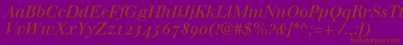 WalbaumItalicOldstyleFigures Font – Brown Fonts on Purple Background