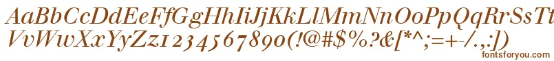 Шрифт WalbaumItalicOldstyleFigures – коричневые шрифты на белом фоне