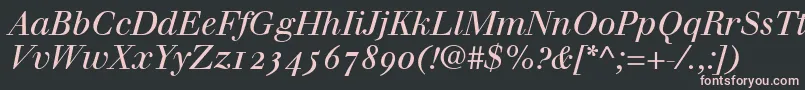 WalbaumItalicOldstyleFigures Font – Pink Fonts on Black Background