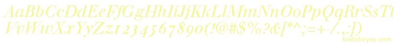 WalbaumItalicOldstyleFigures-fontti – keltaiset fontit