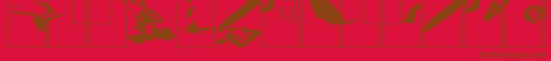 SurfBatWindsurfingDingbats Font – Brown Fonts on Red Background